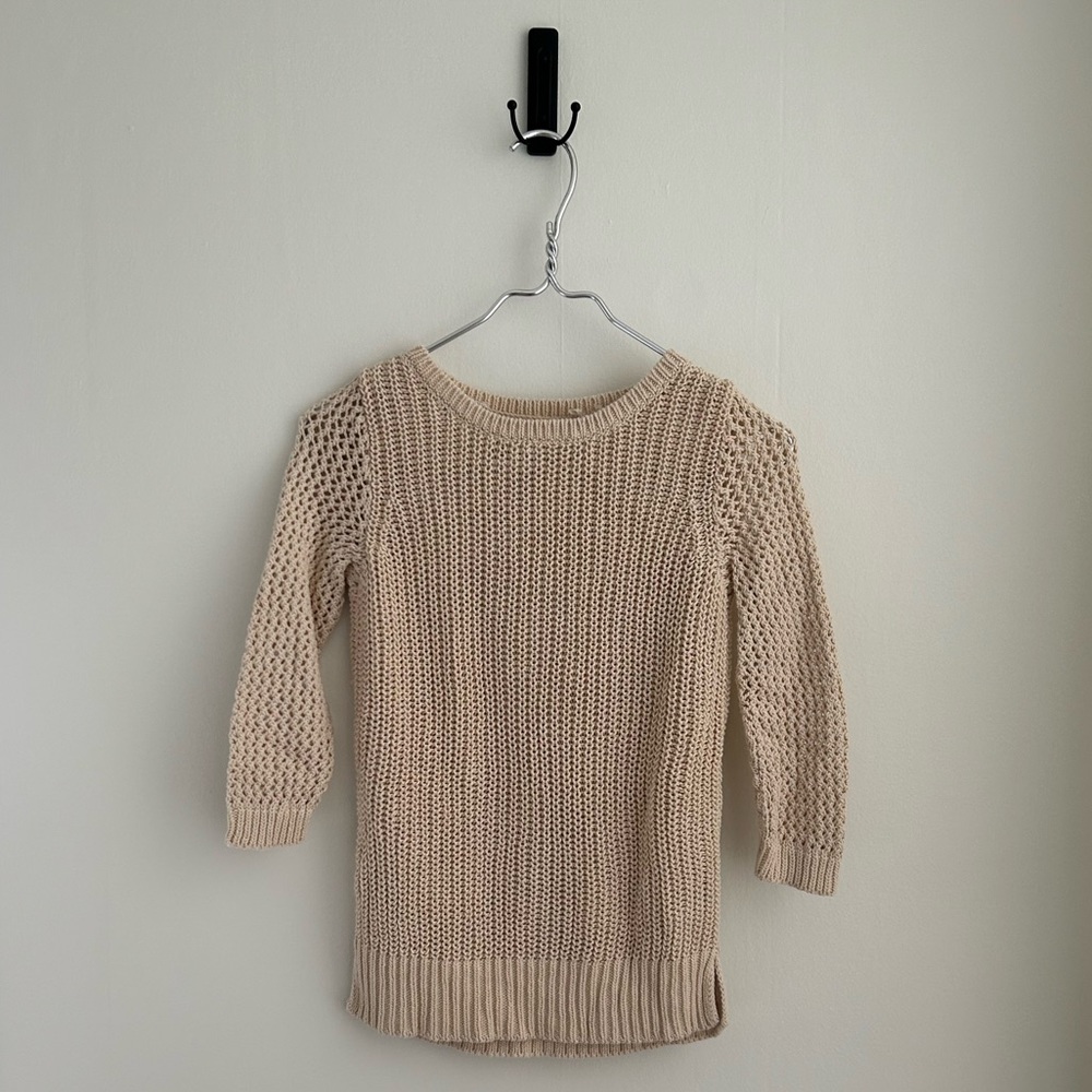 LOFT Cream Knit Sweater - Crew Neck